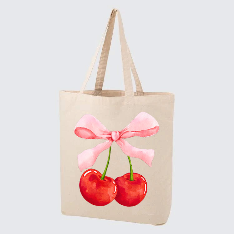 Cherry Bow Tote Bag